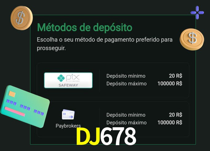 O cassino DJ678 oferece uma grande variedade de métodos de pagamento